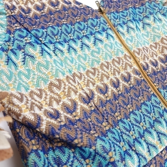 Anthropologie Tabitha Gorgeous Blue Brown Stripe Weave Sz 6 - Picture 2 of 15